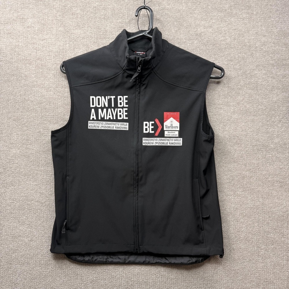Anti Smoking Lambeste Vest Mens Large Black Softshell Windbreaker Marlboro Czech